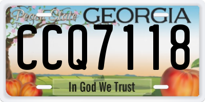GA license plate CCQ7118