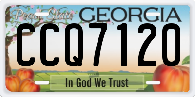 GA license plate CCQ7120