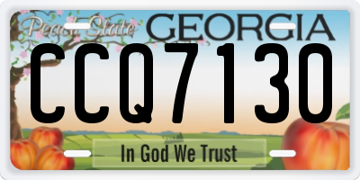 GA license plate CCQ7130
