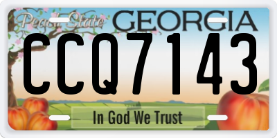 GA license plate CCQ7143