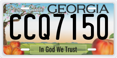 GA license plate CCQ7150
