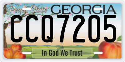 GA license plate CCQ7205