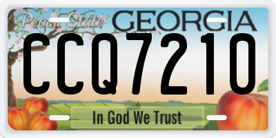 GA license plate CCQ7210