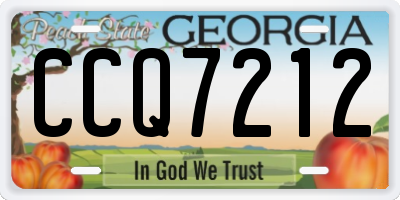 GA license plate CCQ7212