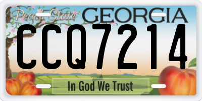 GA license plate CCQ7214