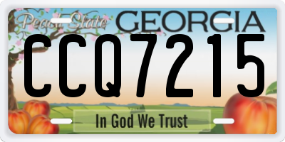 GA license plate CCQ7215