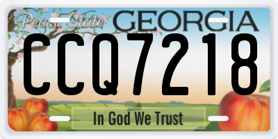 GA license plate CCQ7218