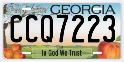 GA license plate CCQ7223