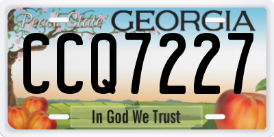 GA license plate CCQ7227