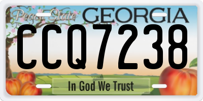 GA license plate CCQ7238