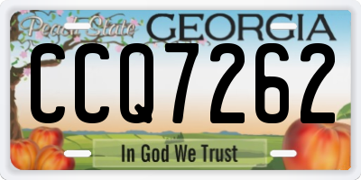 GA license plate CCQ7262