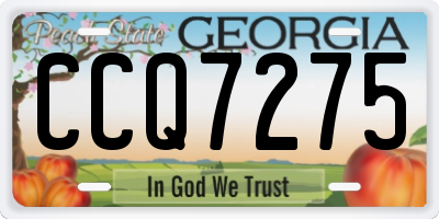 GA license plate CCQ7275
