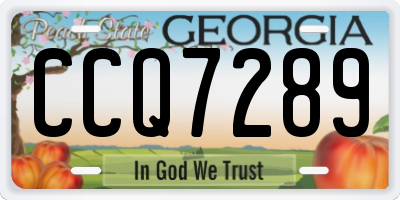 GA license plate CCQ7289