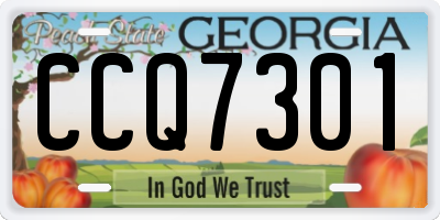 GA license plate CCQ7301