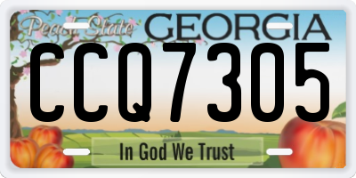 GA license plate CCQ7305