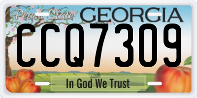 GA license plate CCQ7309