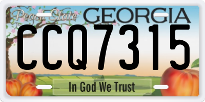 GA license plate CCQ7315