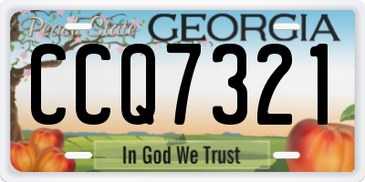 GA license plate CCQ7321