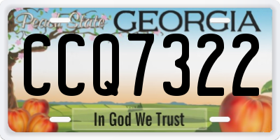 GA license plate CCQ7322