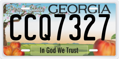 GA license plate CCQ7327
