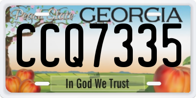 GA license plate CCQ7335
