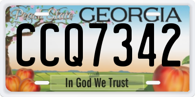 GA license plate CCQ7342