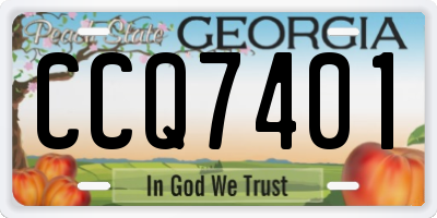 GA license plate CCQ7401