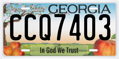 GA license plate CCQ7403