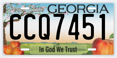 GA license plate CCQ7451