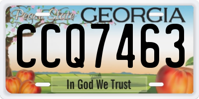 GA license plate CCQ7463