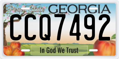 GA license plate CCQ7492