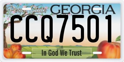 GA license plate CCQ7501