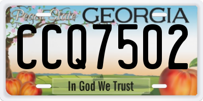 GA license plate CCQ7502