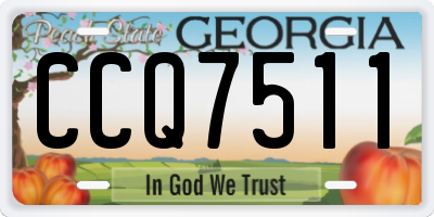 GA license plate CCQ7511