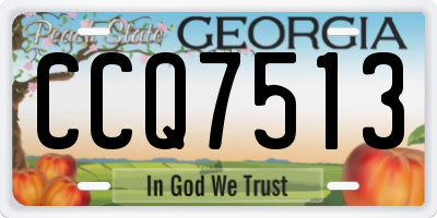 GA license plate CCQ7513