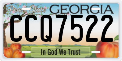 GA license plate CCQ7522