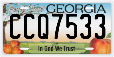 GA license plate CCQ7533
