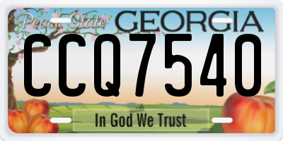 GA license plate CCQ7540