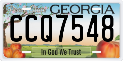 GA license plate CCQ7548