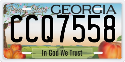 GA license plate CCQ7558