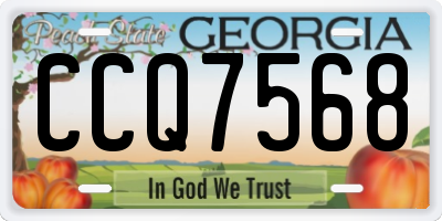 GA license plate CCQ7568