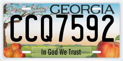 GA license plate CCQ7592