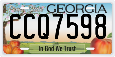 GA license plate CCQ7598
