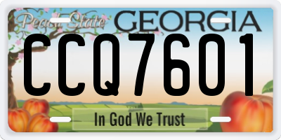 GA license plate CCQ7601