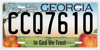 GA license plate CCQ7610