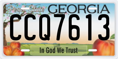 GA license plate CCQ7613