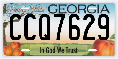 GA license plate CCQ7629