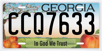 GA license plate CCQ7633