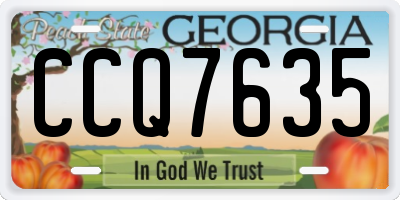 GA license plate CCQ7635