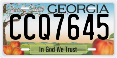 GA license plate CCQ7645